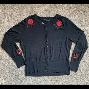 Hell Bunny | Western Rose Cardigan | L | Black